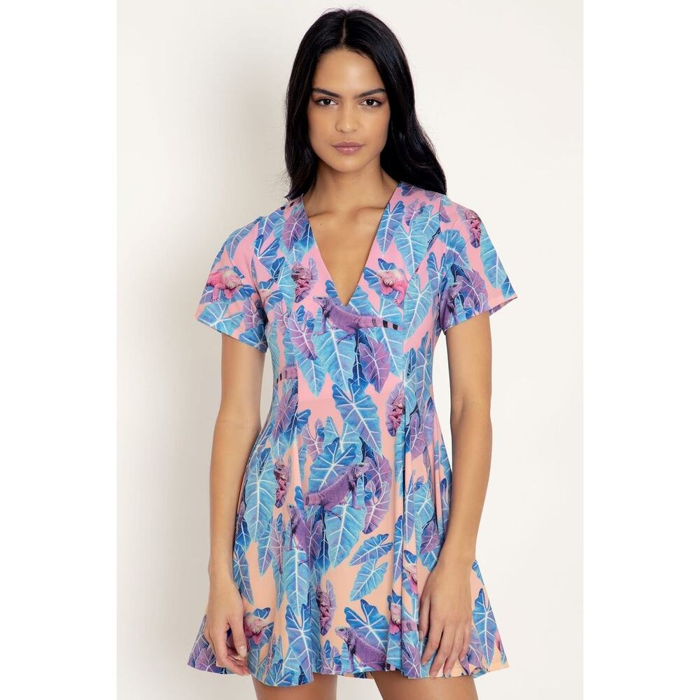 Iguana Be With You Evil V Dress - Medium ($109AUD) by BlackMilk Clothing